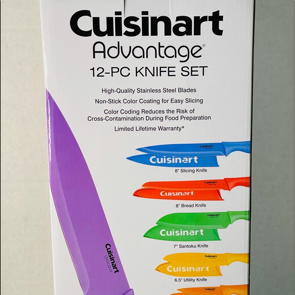 COPY - Cuisinart 12 count colorful knife set